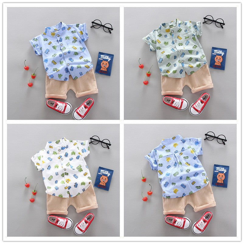 Conjunto de roupas casuais de verão para bebês, shorts e top, roupas infantis,