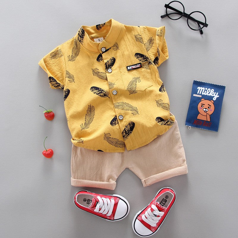 Conjunto de roupas casuais de verão para bebês, shorts e top, roupas infantis,