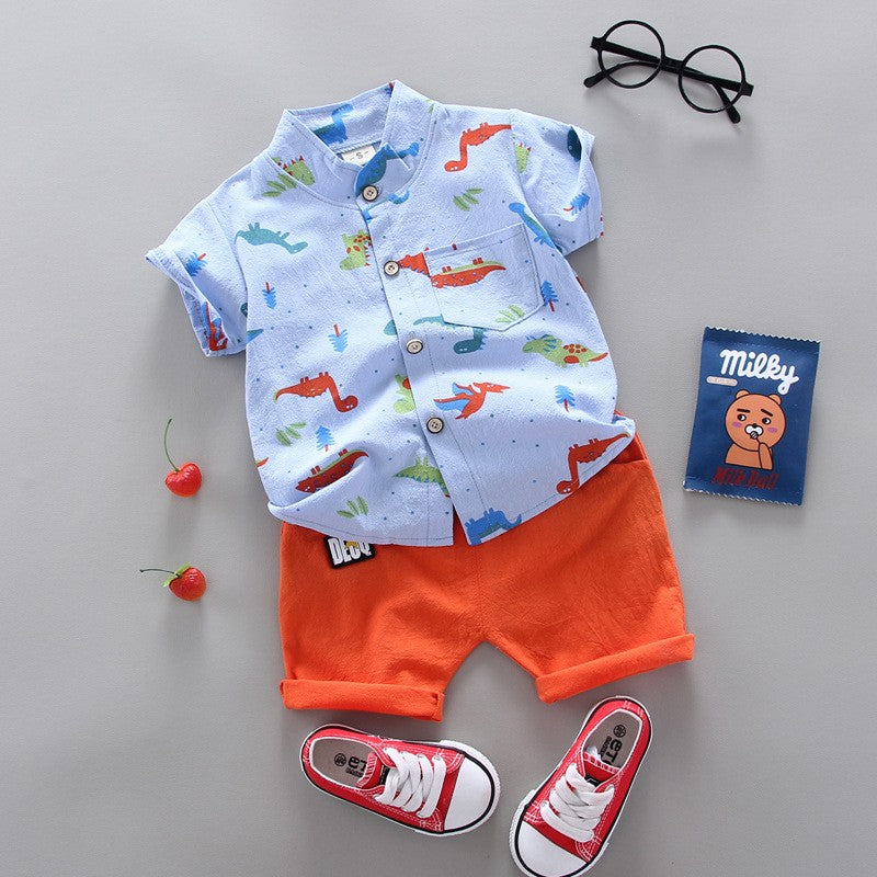 Conjunto de roupas casuais de verão para bebês, shorts e top, roupas infantis,