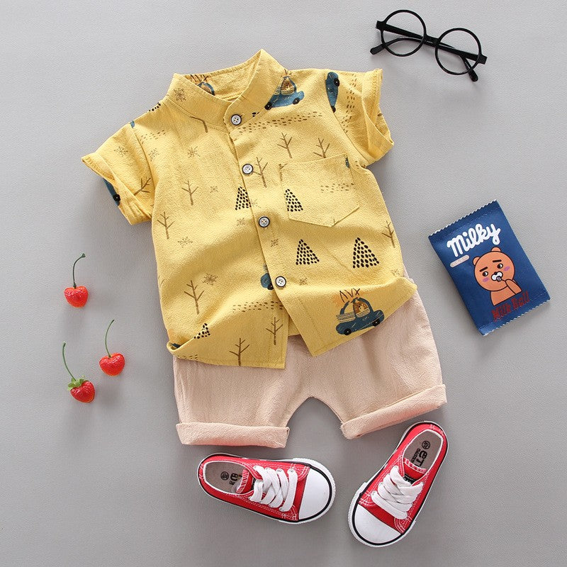 Conjunto de roupas casuais de verão para bebês, shorts e top, roupas infantis,