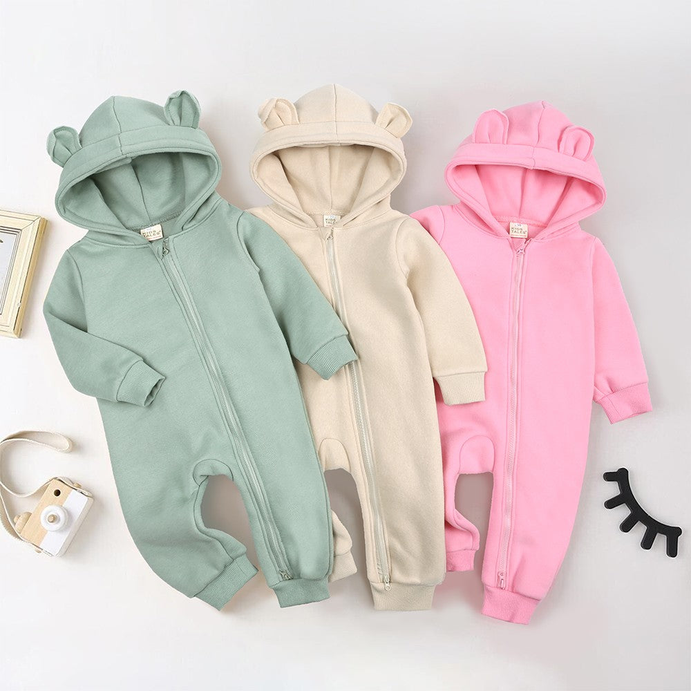 0-24m bonito bebê recém-nascido macacão inverno absorvente velo roupas quente