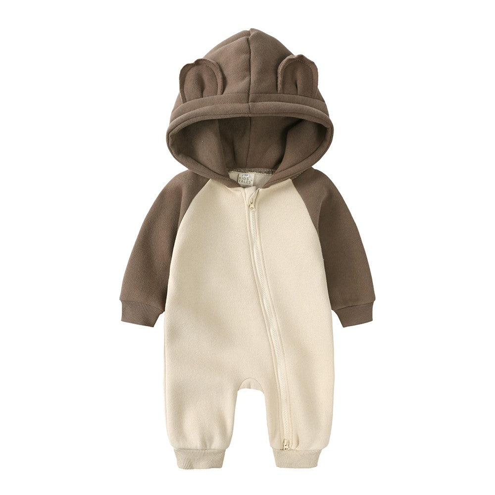 0-24m bonito bebê recém-nascido macacão inverno absorvente velo roupas quente