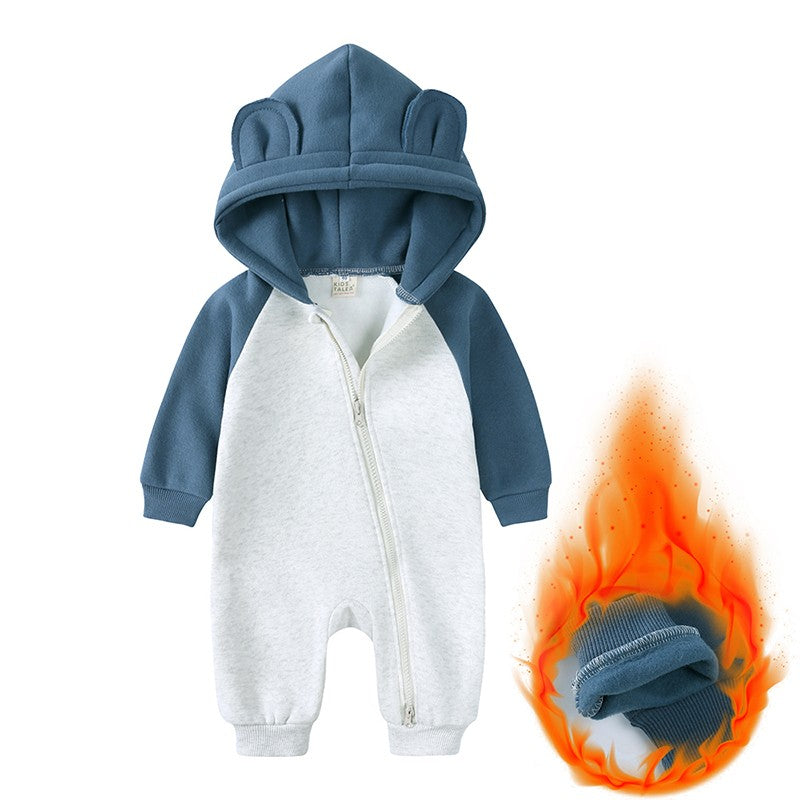 0-24m bonito bebê recém-nascido macacão inverno absorvente velo roupas quente
